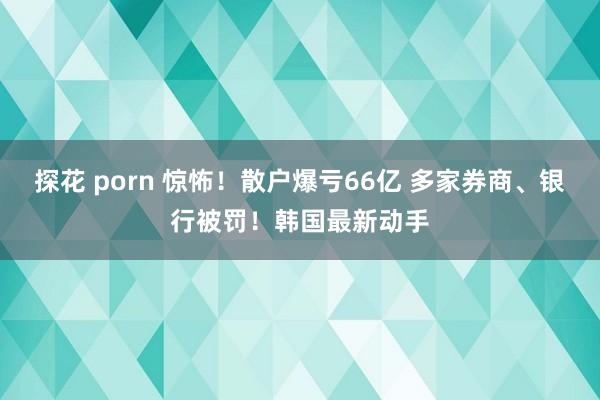 探花 porn 惊怖！散户爆亏66亿 多家券商、银行被罚！韩国最新动手