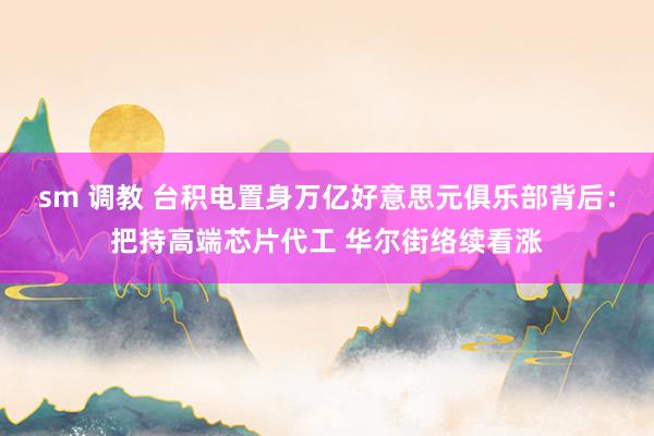 sm 调教 台积电置身万亿好意思元俱乐部背后：把持高端芯片代工 华尔街络续看涨