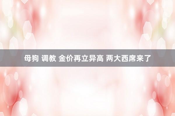 母狗 调教 金价再立异高 两大西席来了