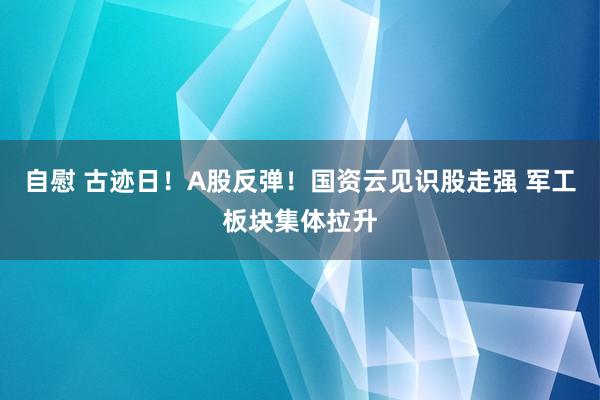 自慰 古迹日！A股反弹！国资云见识股走强 军工板块集体拉升